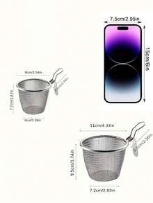 1pc Stainless Steel Hot Pot Strainer Ladle With Hook, Stainless Steel Mesh Basket Filter, Suitable For Hot Pot Draining, Filtering And Cooking, Can Be Used As A Household Kitchen Food Filter - Multicolor - View 4
