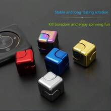2026-1pc Alloy Square , Durable Metal Square Rotating Toy, Finger Toy Smooth And Long-Lasting Rotation. Compact And Portable For Easy Storage, Suitable For Office, Leisure And Daily Scenarios. Multiple Colors Available, Creative Desktop Accessory - Multicolor - View 3