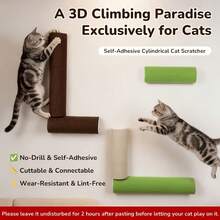 Self-Adhesive Cat Scratch Board Cat Scratching Post Cat Climbing Frame Cat Scratch Pillar Cat Gift For Living Room Bedroom Sofa Wall Cat Owner Cat Exercise And Rest Promote Scratching Habits Valentine's Day Thanksgiving Party Birthday Gifts - Multicolor - View 10