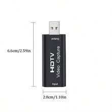 4K高清电视视频采集卡，支持1080P流媒体播放和录制，可通过USB 2.0接口连接高清电视，并可录制到数码单反相机、运动相机、电脑等设备，适用于流媒体播放、直播、视频会议、教学、游戏等场景，兼容Windows/Android/MacOS系统。 - 查看 2