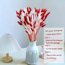 60/120/180/240pcs Bohemian Style Colorful Artificial Flower Bouquets, Suitable For Home Decor, Wedding Decorations, Spring Festivals, Ramadan, Easter, Mother's Day And Valentine's Day Gifts - Red + White - View 5