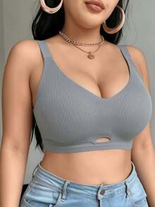 2件組/套 柔軟支撐乳膠抗菌無縫胸罩，小胸罩杯適用，側乳包覆，防下垂，無鋼圈女款胸罩 - 彩色 - 查看 10
