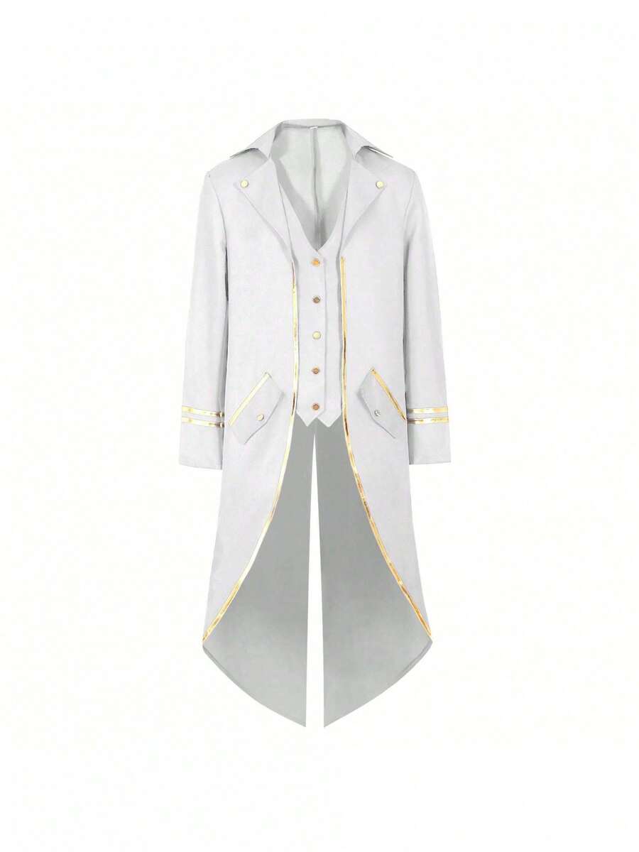 Cosplay Clothing - White Tuxedo With Gold Trim - View 1