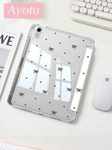 黑色圓點與蝴蝶結女巫風Y型支撐翻蓋保護殼，相容於IPad A16、Air 8(M4)2026(11吋)/2026(13吋)、Pro 13 12.9 11、Air 11 13、Mini、Air 11吋、Kindle(第11代-2024年上市)、Kindle Paperwhite 第12代 2024 - 彩色 - 查看 2