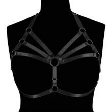 Adjustable Gothic Cage Bra Harness, Punk Dark Neck Strap, Elastic Party Club Accessories, Multi-Color - A - View 17
