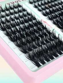 240pcs D Curl Fairy Style Cartoon False Eyelash Clusters, Thick Natural Realistic, Easy To Apply For Beginners, Create Dramatic Makeup Look, Single Cluster False Eyelashes - D - 查看 6