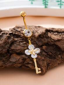 1pc Summer Sexy Beach Vacation Navel Piercing Body Jewelry Accessory - Yellow Gold - View 2