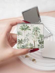 1 chiếc gương cầm tay gấp gọn siêu mỏng nhẹ Ins Series họa tiết rừng nhiệt đới, gương trang điểm bỏ túi hình vuông nhỏ tiện lợi, chất liệu da PU bền bỉ, phù hợp cho nhiều đối tượng và nhiều dịp như du lịch, tiệc tùng, đi làm, đi học - Nhiều màu - Xem 14