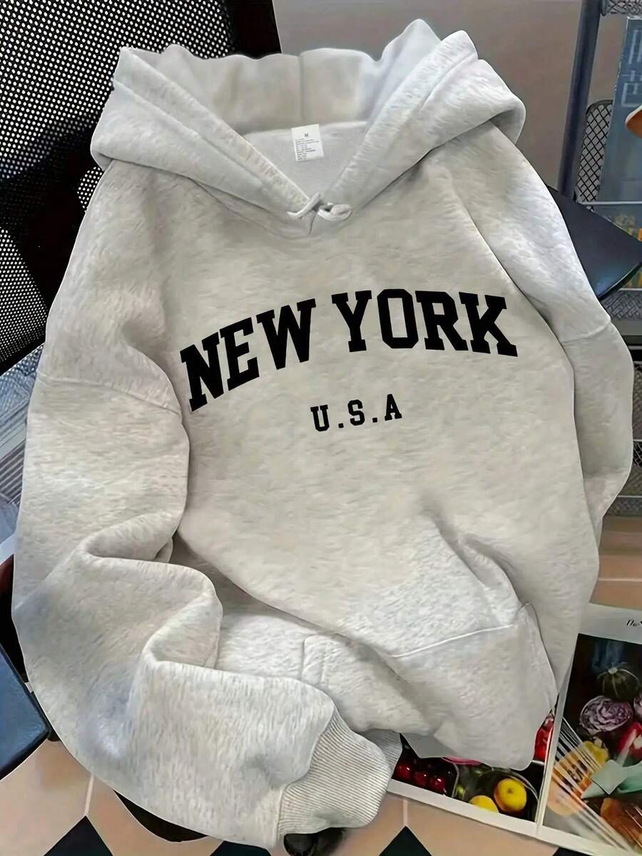 Young Men Fashion Letter Graphic Pullover Hoodie Daily Wear,Anime Graphic Oversized Hoodie Men Hop Streetwear - White and Grey - View 1