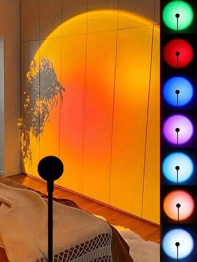 1 pezzo Lampada a proiezione RGB con telecomando grande, modalità di cambio colore multiple, alimentata tramite USB, rotazione a 360°, adatta per decorazione, arredamento, regali per festività, feste di compleanno, relax, anniversari di matrimonio, illuminazione d'atmosfera, illuminazione fotografica, stile fotografico INS
