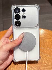 Galaxy S26 S25 S24 Ultra Plus 高端透明磁吸可拆卸鏡頭手機殼，四角防摔相機保護框背蓋 - 無色 - 查看 6