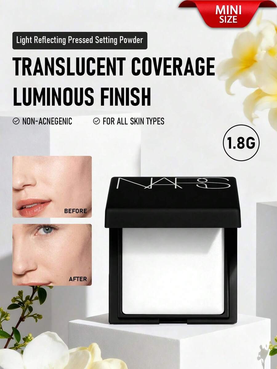 Nars 晶透光感定妆粉,1.8克/0.06盎司 | 透明定妆粉,打造柔滑哑光妆效 | 光感配方,赋予肌肤自然光泽 | 持久控油,防止泛油光 | 丝滑易推开的质地,打造无瑕喷枪妆容 - Mini Crystal Translucent - 查看 1