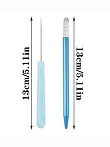 7pcs Doll Hair Rooting Tool Set, 0.8mm/0.6mm Thickness Optional Rooting Needles, Doll Hair Repair Tool Kit (Plastic Box Packaging, No Need To Worry About Breaking) - Multicolor - View 2