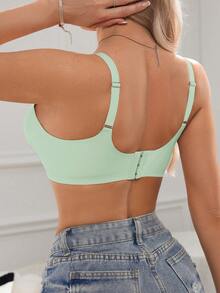 Seamless Adhesive Wireless Soft Jelly Bra, Comfortable & Fashionable For Women, Suitable For All Seasons - Mint Green - View 2