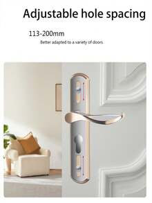 Stainless Steel Silent Lock Silent Stainless Steel Door Lock – A User-Friendly And Secure Design For Bedrooms, Bathrooms, And Interior Doors.Suitable For Bedroom Doors And Ordinary Room Doors; It Is A Universal Type Of Door Handle. - Multicolor - View 2