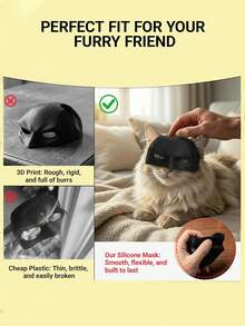 1pc Silicone Cat Bat Mask, Skin-Friendly Halloween Cat Costume, Lightweight & Flexible Pet Cosplay Accessory - Black - View 5
