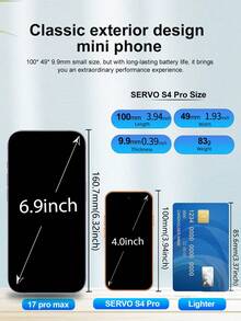 SERVO S4 Pro Mini Smartphone, 4.0-Inch Screen, Dual SIM, 2GB+16GB, Android 12.0, WiFi, GPS, 4G Network, Smart Compact Phone - Silver - View 8