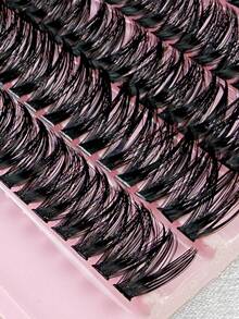 280 Stücke einzelne Wimpernbüschel mit natürlichem Aussehen & feinen Wimpernbüscheln 30D+40D 2 gemischte Stile D-Locken DIY ultra leicht & super weiche wiederverwendbare einzelne Wimpernverlängerung für Anfänger zur Verwendung zuhause - D - Übersicht 5