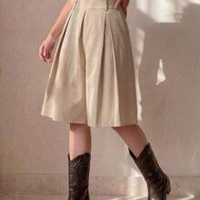 PETITE Pantalones de cinco puntos para primavera/verano: románticos, elegantes, casuales y perfectos para unas vacaciones. Con estilo, versátiles y sofisticados. Un aspecto vintage adecuado para ir al trabajo. De moda y exclusivamente elegantes. - Caqui - Ver 6