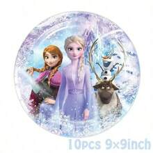 DOBBLE Juego de fiesta con tema Frozen de 51 piezas, vajilla desechable para fiesta de cumpleaños de 10 personas, incluye platos, vasos, servilletas. Decoraciones festivas, adecuadas para camping, picnic, barbacoa en el patio y montaje de fiesta, regalo perfecto para fans. Adecuado para comidas de Halloween, Navidad, Acción de Gracias y cumpleaños. También decoración perfecta para Halloween, Navidad, Acción de Gracias y fiesta, gran regalo sorpresa para fans. - Multicolor - Ver 16