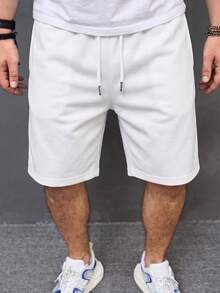 GRDR Men's Summer Minimalist Drawstring Shorts Casual 5-Point Pants - White - View 3