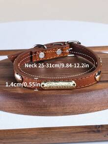 PETCIRCLE 1pc Pet Collar For Dogs And Cats, Small Dogs, Puppies, Teddy, Bichon, Pomeranian, Cute Casual Accessory Gold Label Collar - Multicolor - View 10
