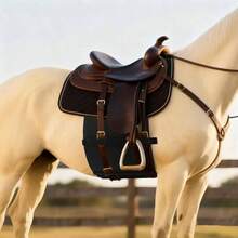 Black Horse Belly Guard Cover Protecting Abdomen From Spurs And Injured Skin Comfortable Belly Band Breathable Horse Spurs Band Full Size - Width 35cm + XX-large - View 5