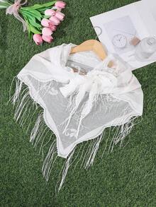 1 chiếc băng đô ren tua rua phong cách Pháp cổ điển, khăn bandana tam giác móc rỗng, phụ kiện tóc đa năng phù hợp cho đi du lịch/phong cách đường phố/đi biển - Nhiều màu - Xem 13