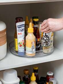1/2pcs Slouchy Susan Turntable Organizer For Refrigerator, Rotating Spice Rack For Cabinet, Kitchen Countertop, Pantry, Fridge Organizer, Shelf Baskets. Anti-Slip 360° Rotating Tray For Kitchen Storage And Organization, Table Decor, Holiday Gift, Christmas Present - 23.5cm - View 11