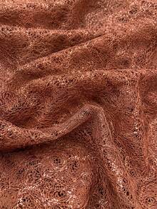 Tela de encaje de malla calada marrón, tejido de red de punto abierto suave y ligero, tela de encaje transparente y transpirable para vestidos de mujer, blusas, faldas, velos de novia, prendas hechas a mano DIY y material de costura para decoración del hogar - 1 - Ver 3