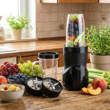 Adler Personal Blender Blend & Go Blender Smoothie Set 1200W 700ml 500ml 300ml Bottles Pulse Ice Crush 4-Blade & 2-Blade Overheat Protection Black - EU E Type Plug(220-240V) - View 10
