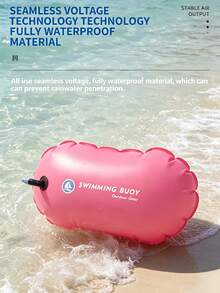 1pc Outdoor Safety Swimming Buoy Assist Flotation Device, Single Air Bladder Swim Tow Float, Thick PVC Material With Waist Strap, High Buoyancy Design, Portable, Swimming Rest Floating Bag, Inflatable Buoy Lifesaving Gear, Essential For Holiday, Pool, Beach - Multicolor - View 3