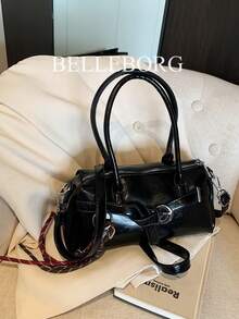 BELLEBORG Elegant Versatile Vintage Textured Women's Handbag - Black - View 8