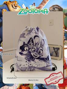 Disney 1個迪士尼動物方格城市正版印花抽繩背包，輕量尼龍運動袋，休閒收納袋，海灘袋，健身袋，時尚配件，適合女性/女孩/青少年，適用於學校、運動、旅行、日常使用 - 彩色 - 查看 3