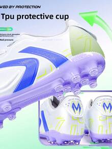 KELME MG 男款新款足球鞋 天然草與人造草適用 短釘 訓練比賽 Master 3MATCH - 白紫 - 查看 2