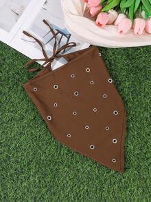 1pc Versatile Solid Color Metal Hollow Triangle Scarf, Street Fashion Beach Accessory - Multicolor - View 11