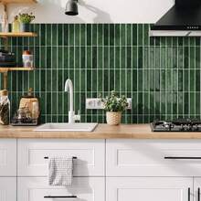 10PCS Peel And Stick Wall Tile For Kitchen Backsplash, Fireplace, Bathroom, 3D Dark Green Marble, Water / Oil / Wear Resistant, Wall Room Decor Bathroom Decor Bedroom Decor Wall Decor, Home Decor Backsplash Tile Peel And Stick 12in. * 12in. - 10Pcs - 查看 7