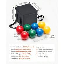 [Free Shipping] Lawn Bowling Kit 90 Mm For Beach Lawn Backyard 8 Resin Balls Pallino Carrying Case Measuring Rope 4 Colors 2-8 Players Game Set-XY546930 - Default0 - View 7