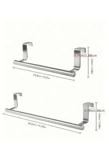 No Drill Single Bar Towel Rack, Cabinet Door Hanging Holder, Kitchen Storage Organizer - Multicolor - View 10