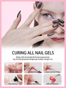 6pcs White Mini Mouse Nail Lamp, UV/LED Portable Nail Dryer With Micro USB Cable, Home Gel Nail Drying Light - Multicolor - View 6