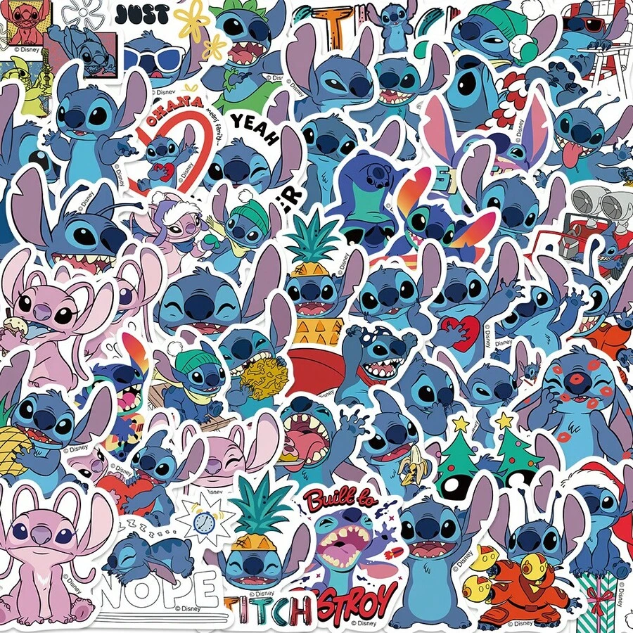 50pcs Stitch Stickers, Stitch Party Favors, Stitch Cartoon Stickers, Lilo Stickers, Waterproof Stickers, Suitable For Books, Journals, Phone Cases, Laptops, Tablets, Water Bottles, Etc., Perfect For Holidays, Birthday Gifts Or Reward Stickers, Gift Decoration - Multicolor - View 1