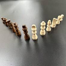 Easytoday 3英吋國際象棋棋子組 新高級實木棋子套裝 32件 桌上娛樂遊戲 - 紫紅色 - 查看 5