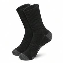1/5/10 Pairs Men's Athletic Crew Socks Black & White & Gray Arch Compression Cushioned Boot Moisture Socks For Hiking Sports Running - Multicolor - View 13