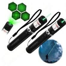 Green Laser Pointer, High Power Pen-Shaped Laser Flashlight With Built-In Battery And Long-Range Green Laser Indicator (Black) USB Rechargeable - Green color light - View 1
