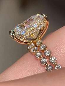 2 Women's Fashion Set Rings, Elegant And Stylish Style Rings, Valentine's Day, Holiday, Party, Wedding, Wife, Girlfriend, Mother Birthday Gifts - Multicolor - View 3