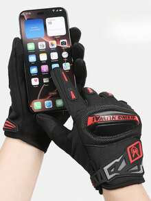 Motorcycle Gloves With Added Insulation For Warmth In Winter, Suitable For Outdoor Sports And Cycling. Men's Motorcycle Gloves With Windproof And Anti-Slip Features. - Motorcycle Half Finger (without Fleece): Black - View 3