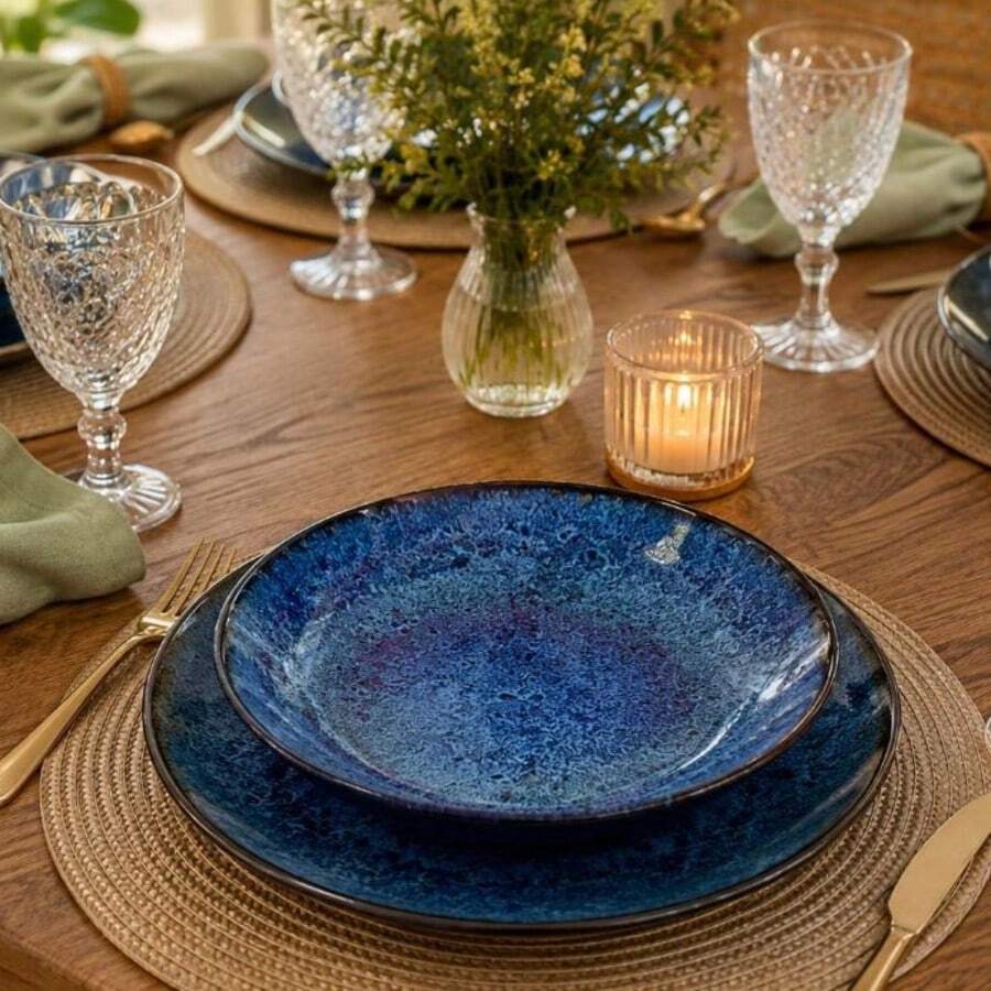 Set Of 6 Shallow Ceramic Plates, 29cm, Alleanza Sophisticated. - ALBANIA - View 1