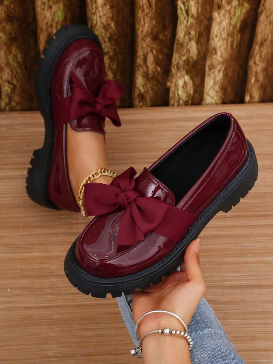 2026 Women's Casual Fashion Comfortable High Heel Thick Platform Bow ...