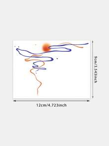 1pc Artistic Abstract Sunset Tattoo Sticker, Waterproof Long Lasting Fake Tattoo, Boho Chest Body Art Decal - Multicolor - View 6