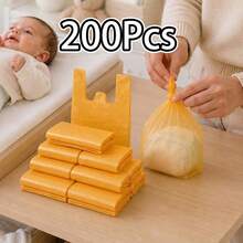 100/200Pcs Yellow Disposable Trash Bags, Baby Diaper Disposal Bags, Portable Mini Car Garbage Bags, Suitable For Outdoor, Stroller, Desk, Kitchen, Living Room, Bathroom, Nursery Cleanup - Yellow - View 8